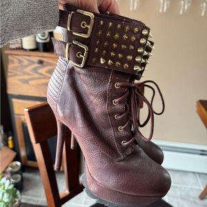 Sam Sam Edelman Studded Maroon Boots